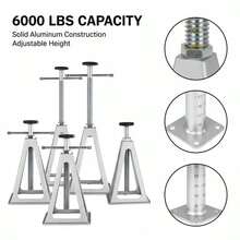 [Free Shipping] Aluminum Leveling Supports 4 Pack For Travel Trailer Camper Motorhome, 6000 Lbs Capacity Single Screw Lift 11-17 Inch Height Adjustable Stable Base Structure-XY786444 - Default0 - View 3