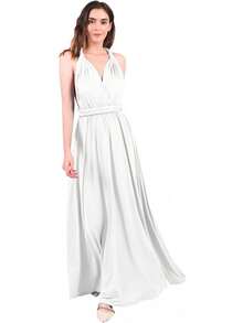Vestido de Dama de Convertible para Mujer - Blanco - Ver 8