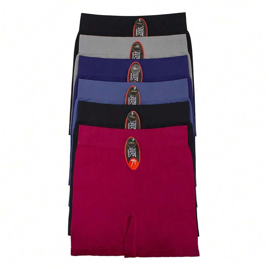 6-Pack Men's Plus Size Boxer Briefs, High Waist Assorted Plus - Multicolor - View 1