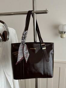 Vintage Large Capacity Handbag For Women, New Minimalist Fashion Versatile Commuter Shoulder Tote Bag - Coffee - View 1