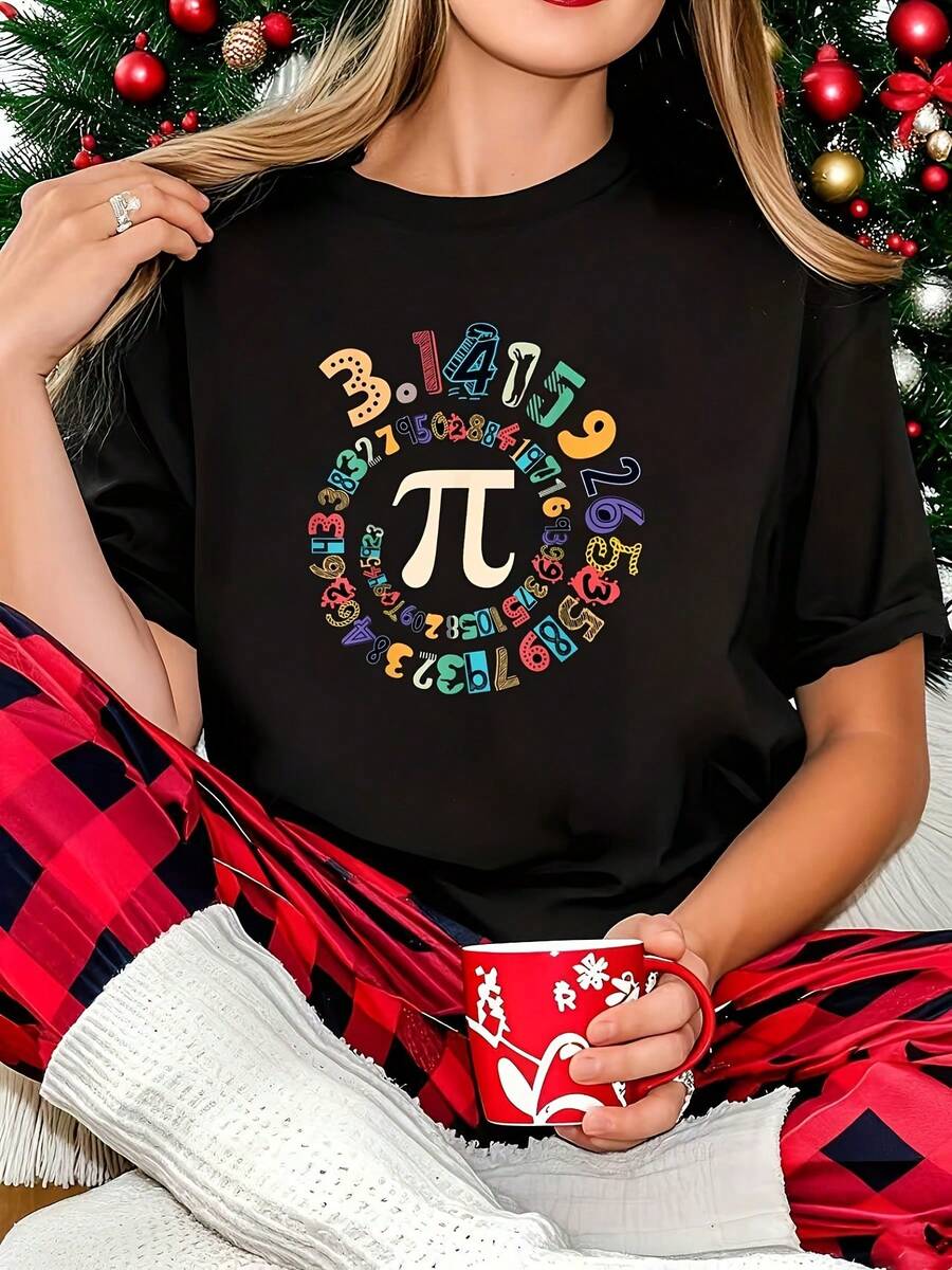 Pi Day T-Shirt – Pi Number 3.14. For Math Teachers. - 黑色 - 查看 1