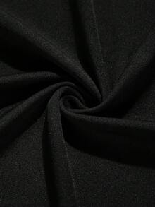 Amarilo Black Knit Bodycon Dress, One Shoulder Design, Gold Button Decor, Fashionable Casual Elegant Summer - Black - View 8