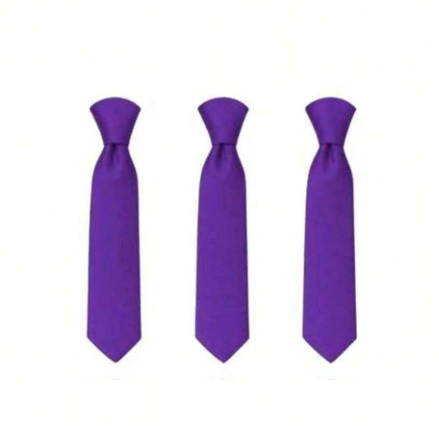Set Of 3 Light Gray Ties For Groomsmen, Weddings, And Events - Red Violet - View 1