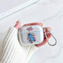 Disney Stitch "Sweet Thing" Happy Stitch AirPods Case Cute Transparent Shockproof Shell With Keychain Compatible With AirPods 1/2/3/4 And Pro/Pro 2 Nd Generation Suitable For New AirPods Pro 3 Stocking Stuffers The Girlfriend. - Transparent - View 3
