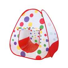 Tienda de campaña infantil de 4 piezas con lunares rojos, adecuada para niños y niñas, interior/exterior, casa de juegos temática de juego de rol para niños, casa de juegos interior/exterior, tiempo de juego de imaginación, mejor regalo de cumpleaños y vacaciones - Rojo - Ver 9