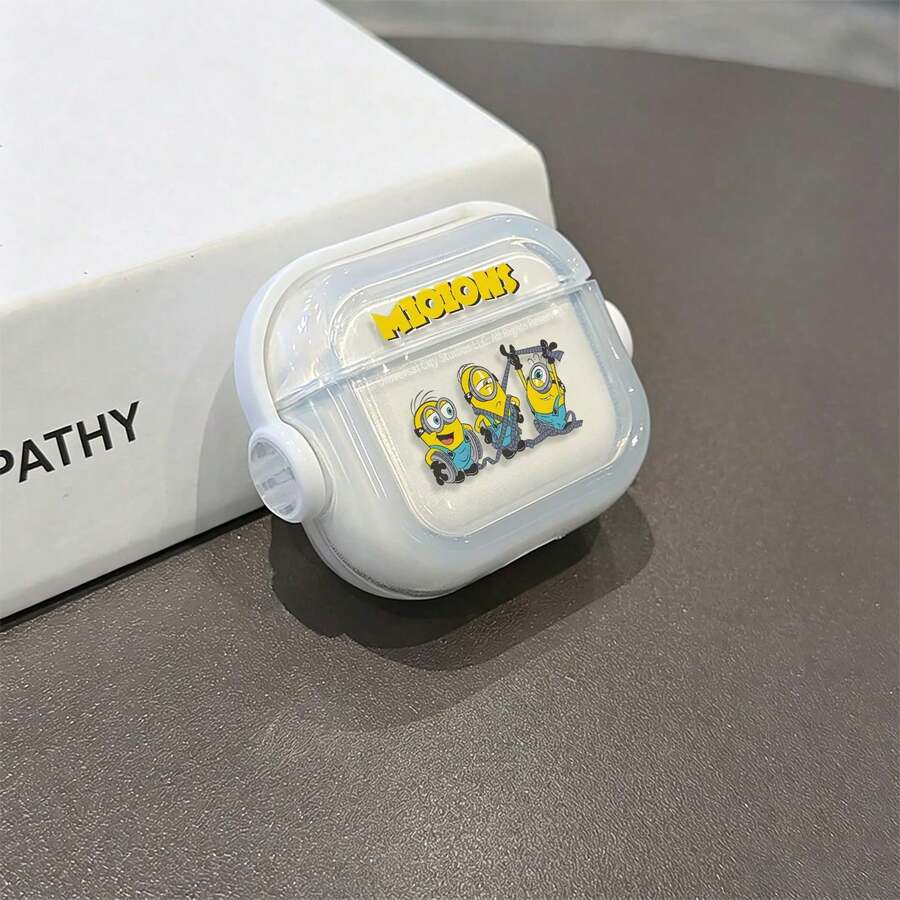 Ốp AirPods Pro Minions Rope Team hoạt hình vui nhộn trong suốt chống sốc có giá đỡ xoay, tương thích AirPods 1/2/3/4 và Pro/Pro 2 thế hệ 2, phù hợp cho AirPods Pro 3 mới, quà tặng tất cho bạn gái - bạc - Xem 1