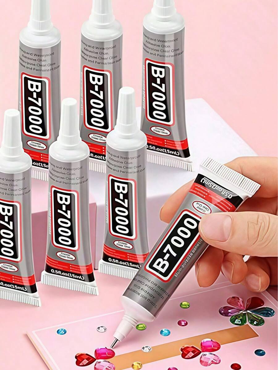 3.7 Fl Oz B-7000 水鑽黏著劑 110ml/50ml/25ml/15ml 用於布料、手機維修、珠寶製作、寶石、木材 & 玻璃、手工黏合
