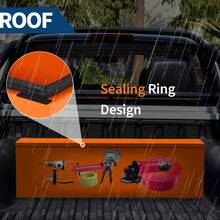 Black Steel Truck Bed Tool Box Heavy Duty Waterproof Metal Toolbox Organizer With Lock And Key, - Powder-coated Orange - 2026 Model - View 4