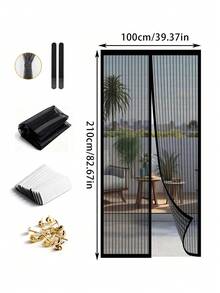 Magnetic Screen Door, Magnetic Closure, Insect-Proof & Breathable, Thickened Mesh, Pet-Friendly, Suitable For Front Door, Sliding Door, Fly Screen, Fly Curtain, RV Accessories, Fly Net, Mosquito Net, Screen Door, Fly Net/Insect-Proof Screen - Multicolor - View 23