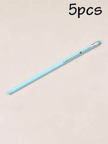 客製化刻字鉛筆 5/10/20/50/100/200支，大宗客製鉛筆，19cm/7.5in，5色：綠色/藍色/黃色/紫色/白色，可擦拭橡皮擦素描鉛筆，5美元以下平價，趣味鉛筆，可愛鉛筆，個性化禮物，開學季 - 風格A - 查看 10