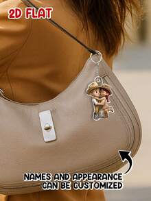 1PC Customizable Role Play Acrylic Keychain For Dad, Build Your Own , Editable Name, Father's Day Gift - As Shown - View 3