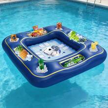 Inflatable Pool Card Table, Water Mahjong Table, Poker Table With Cup Holder, Party Leisure [One Size, Random Color And Style] - Multicolor - View 5