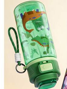 Leak-Proof Portable Straw Water Bottle, Large Capacity Outdoor Sports Water Bottle - Green - View 3