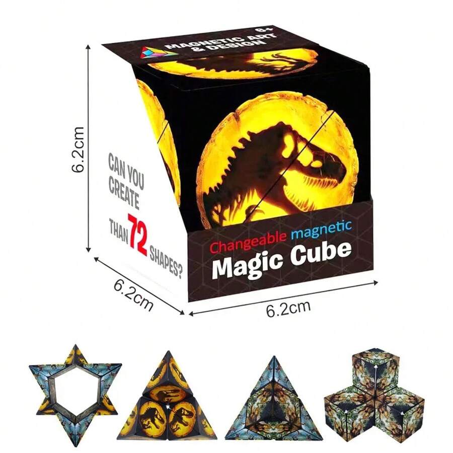 Geometrically Variable Magnetic Cube 3D Decompression Thinking Training Puzzle Pieces 3D Decompression - 藍色海水 - 查看 1