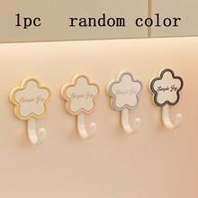 Cute Flower-Shaped Wall Hooks, Drill-Free Strong Adhesive Hooks For Hanging Keys, Hats, Towels And Bags, Waterproof Heavy-Duty Hooks For Bathroom, Kitchen And Entryway, Random Color - Multicolor - View 12