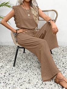 Set Of Short Shorts With Elegant And Exclusive Lace - Khaki - View 11