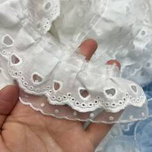 1 Yard Pita Renda Berlipat Berongga Putih, Pita Jala Dua Lapis, Untuk Menjahit dan Kerajinan Tangan - Beraneka warna - View 6