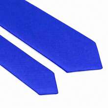 Set Of 3 Light Gray Ties For Groomsmen, Weddings, And Events - Royal Blue - View 5