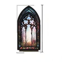 Gothic Cathedral Window Acrylic Desktop Storage Box, Mysterious Galaxy Floral Print Decorative Organizer For Pens And Cosmetics, Home Office Desk Decor, Book Accessories, Decorative Books - 1PC - View 17