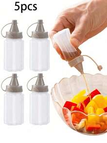 Bộ chai bóp đựng nước sốt trong suốt - Bao gồm chai đựng nước sốt, chai đựng nước ép, chai bóp, vật dụng nhà bếp thiết yếu cho salad, tiệc nướng ngoài trời, cắm trại, làm bánh, nướng thịt, dã ngoại - 1 chai bóp có vòi cho nước sốt và gia vị - màu đen - Xem 15