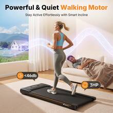 MERACH Walking Pad With Incline 10% Auto Treadmill For Home, 350lbs Capacity 3.0HP Super Quiet Brushless Walking Pads Under Desk, 16.5"X41.3" Mat Walk Pad With Remote & LED W50 Walking OAD - US A Type Plug(110-127V) - View 8