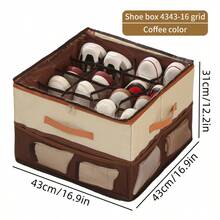 Foldable Shoe Box Storage Organizer, Suitable For Square Shoe Boxes, Non-Waterproof, Multi-Purpose, With Lid Closure - Multicolor - View 22