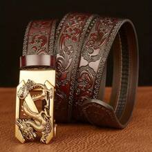 1pc Men's Belt: Vintage Style, Automatic Buckle Design, Embossed Pattern On Surface. Suitable For Daily Wear, Also An Ideal Gift For Husband And Father. Animal Casual PU(Polyurethane) Men's Belt All Seasons - Multicolor - View 4