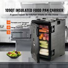 120L Insulated Food Tray Carrier, Hot Box For Catering, Food Box Carrier With Double Buckles, Front Loading With Handles And Wheels For Restaurant, Canteen - 120公升 - 查看 2