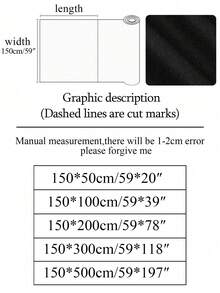 1pc Pure Black Twill Polyester Fabric, Fabric Sold By The Meter - Black - View 2