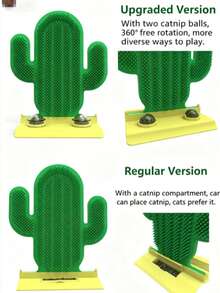 2pcs New Cat Toys Self-Amusing Cat Ball Cat Scratcher & Teaser Toy Pet Supplies/Cactus Cat Grooming Brush Corner Wall-Mounted Cat Massager & Face Rubbing Tool For Removing Floating Hair - Multicolor - View 10
