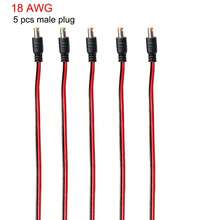 18 AWG 22AWG männlicher weiblicher DC-Stromstecker 5V 12V 5,5x2,1mm Kabelstecker Adapter, geeignet für Fernseher, Kamera, 5050 2835 LED-Streifenleuchten - Weiblich & Männlich - Übersicht 23