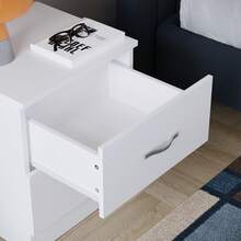 Home Discount Vida Designs Riano 2 Drawer Bedside Chest Cabinet Table Nightstand Bedroom Furniture Silver Handles Display Storage Unit - White - White - View 6