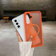 高級啞光手機殼，兼容 Galaxy A17 A55 A56 A37 A36 A57 A27 S25Ultra S26Ultra S24、S23 FE A16，亦兼容 Galaxy A15 A35 A26 S24 S25 S24Ultra 機型，全方位相機保護、內建鏡頭膜、柔軟觸感、防指紋、支援無線充電與防震設計 - 橘色 - 查看 7