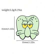 SpongeBob SquarePants SquarePants 1個角色卡通胸針 蝸牛牙齒造型琺瑯針 金屬徽章飾品 背包衣物配件禮物 - 彩色 - 查看 3