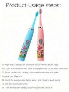 Electric Toothbrush Smart Cartoon Soft Bristle Toothbrush With Replacement Brush Heads - Multicolor - View 9