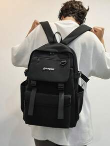 Mochila casual negra para hombres, mochila ligera resistente al agua de tela Oxford, mochila funcional con múltiples bolsillos para la escuela & uso diario - Multicolor - Ver 10
