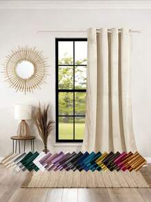 FLYINGCURTAINS 1 Stück Verdunkelungsvorhang mit Metallösen; geeignet als Outdoor-Verdunkelungsvorhang, Standard-Verdunkelungsvorhang oder thermisch isolierter Vorhang; ideal für Wohnzimmer, Schlafzimmer und Homeoffice; einfach zu installieren. - Mehrfarbig 3C - Übersicht 10