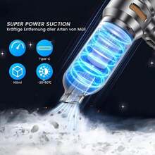 SUITU 16000 Pa 無線手持吸塵器，便攜式車用吸塵吹風機，100W 迷你吸塵器。乾濕兩用吸塵器，附多種清潔配件與 EVA 收納袋。(11.1V 2000MAH，運行時間：30 分鐘) - 無線 - 查看 8