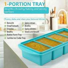 1 Cup Silicone Freezer Trays With Lids, Soup Container Style Ice Cube Trays, Easily Prepare Portioned Meals, Ideal For Storing Soups, Pasta, Sauces, And Leftovers; Dishwasher Oven - Multicolor - View 4