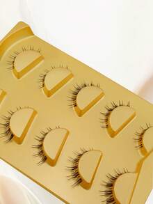 5 Pairs Japanese & Korean Sunflower Style Faux Mink Invisible Band Comfortable Curled Fluffy Lightweight Soft One-Piece Reusable False Eyelashes For Date And Travel - View 8
