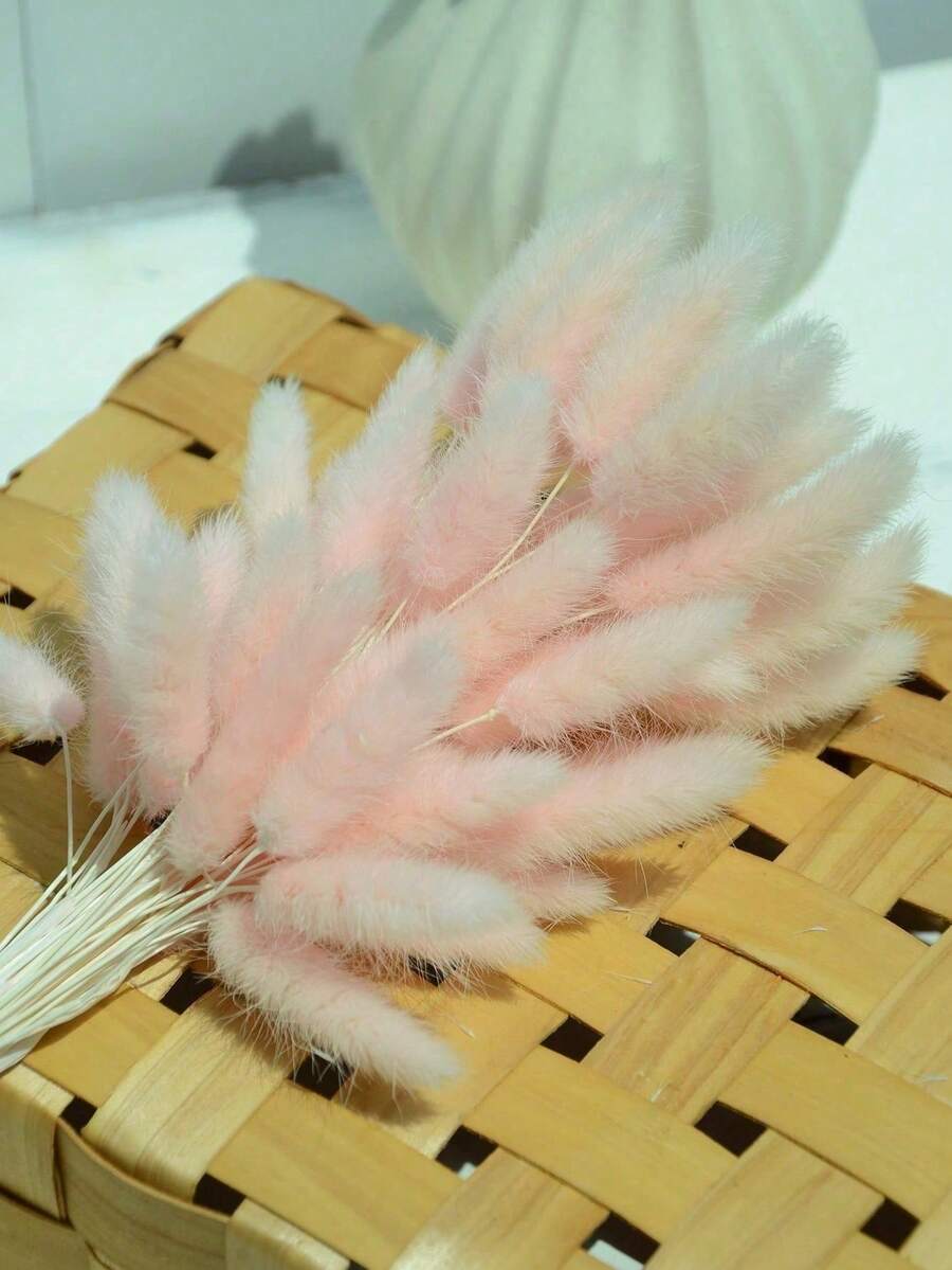 60/120/240入 波希米亞風人造花飾 兔尾芒草 多色蒲公英花 家居婚禮辦公室咖啡廳裝飾 情人節母親節禮物 - 淺粉色 - 查看 1