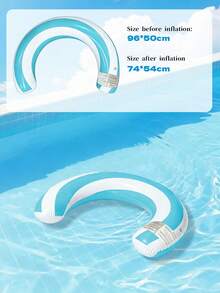 1pc New Inflatable Round Swim Ring, Inflatable Arch Pool Float, Beach Essential, Beach Accessory, Pool Inflatable Float - Multicolor - View 11