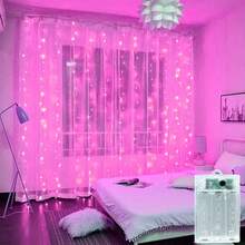 8功能電池供電LED窗簾燈 - 100/200/300/600 LED燈珠，適用於聖誕節、婚禮、派對、生日、居家與花園裝飾新穎照明 - 電池盒窗簾燈 - 查看 21