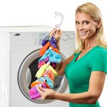Sock Herramienta de lavandería para lavar secar y almacenar pares de calcetines clips y candados sin clasificar ni combinar organizador de armario paquete de 2 - Rosa - Ver 3