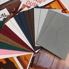 16pcs Multicolor Linen Texture Gift Envelopes With Letter Paper And Wax Seal, Vintage Invitation Envelopes For Cards And Wedding Invitation - A - View 2