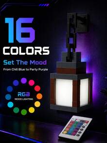 1pc RGB Pixel Night Light With Remote Control - 16 Colors, USB Rechargeable, Wireless Wall Light & Bedside Lamp, Home Decor, Room Atmosphere, Holiday Decoration, Cosplay Accessory [500 MAh] - 16-color RGB Pixel Light - View 13