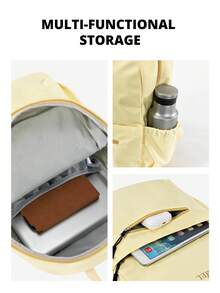CAMEL CROWN Foldable Large Capacity Travel Backpack, Short Trip Fitness Storage Bag - Creamy Yellow - View 3