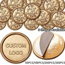 50/100/200/300 Pcs Custom Initials Wax Stickers, Handmade Wax Seal Stickers For Wedding Invitation, Self-Adhesive Envelope Wax Stickers-30 Colors Available!, Personalized Gift - Multicolor - View 2
