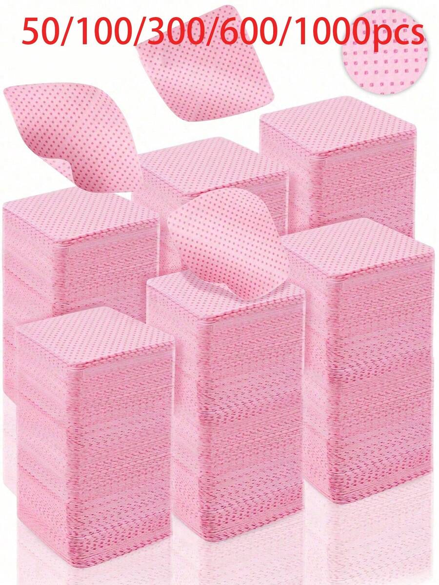 1000/600/300/100/50 peças Toalhetes de Limpeza de Unhas Sem Pelos, Almofadas Removedoras de Esmalte, Toalhetes de Limpeza de Extensão de Pestanas, Almofadas Macias Não Tecidas Removedoras de Esmalte com Acetona, Usadas para Preparação de Unhas e Remoção de Esmalte em Gel, Toalhetes de Limpeza de Cola de Unhas Sem Pelos, Toalhetes de Limpeza de Extensão de Pestanas