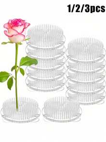 1/2/3/4/5/6pcs Plastic Flower Frog Flower Pin Floral Arrangement Flower Frog, Japanese Style Floral Arrangement Vase Flower Pin Flower Frog Holder, Suitable For Plant Decoration, Party/Wedding Decoration, Birthday, Graduation, Home Decoration, Room Decoration, Vase, Glass Vase - Multicolor - View 7